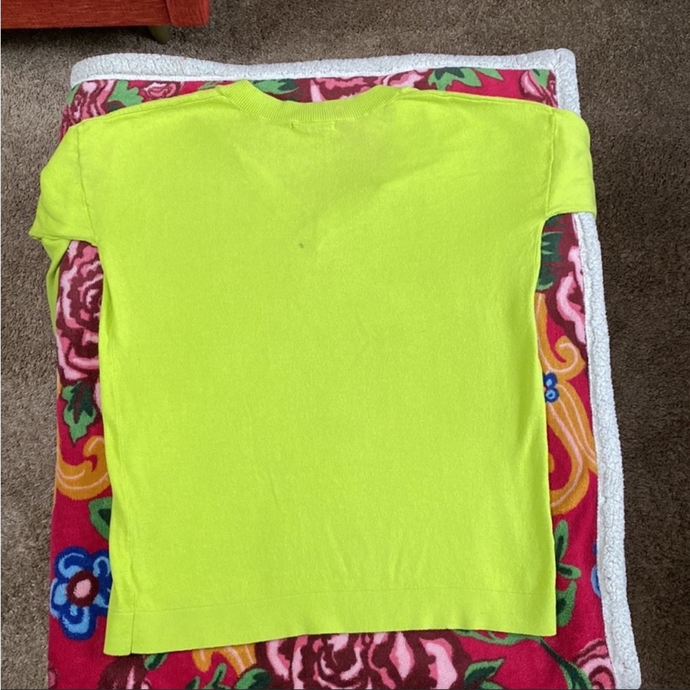 GAP Neon V Neck Boyfriend Slouchy Summer Sweater - Picture 2 of 9